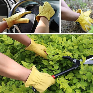 Premium Quality Cowhide Grain Leather <b>Driving</b> <b>Gloves</b> Heavy Duty Industrial Safety Hand Protection Gardening <b>Gloves</b> - Product Image 6
