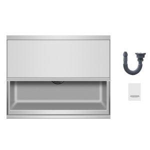 Carrello Refrigerante Commerciale in Acciaio Inox da 61,6 L con Coperchio Scorrevole, Contenitore per Ghiaccio e Bevande 24 X 19,1 X 36,8 - Product Image 1