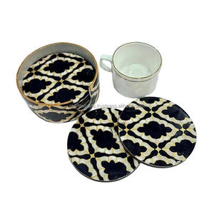 Ensemble de sous-verres en bois naturel de luxe sous-verres décoratifs classiques fabriqués à la main de haute qualité pour la maison bureau Bar cuisine salon - Product Image 4