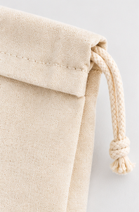 Sac à déjeuner en coton naturel avec cordon de serrage, pochette réutilisable en toile pour le stockage des aliments avec poignées en corde - Product Image 5