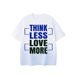Think Less Do More - Camiseta Casual de Manga Corta con Cuello Redondo para Hombre, Corte Regular, Color Degradado, Estampado de Letras, 100% Algodón Jersey, 320 g - Product Image 5
