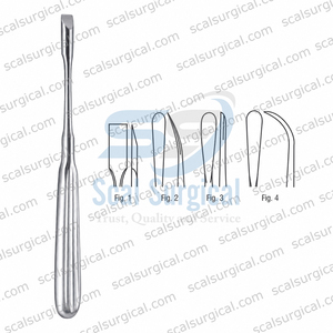 Elevador periostal Adson con hoja biselada de un lado y mango ergonómico hueco, raspador para cirugía ósea oral - Product Image 4