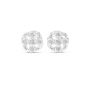 Luxury <b>Silver</b> Lab Grown Diamond <b>Stud</b> Earrings Trendy IGI Certified Women's Fine Jewelry for Wedding & Engagement - Product Image 1