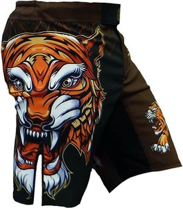 กางเกง MMA ลายเสือสำหรับผู้ชาย ทรงปกติ ระบายเหงื่อได้ดี ผลิตจากโพลีเอสเตอร์ สั่งทำได้ ชุดกีฬาสำหรับผู้ใหญ่ พิมพ์ลายแบบ Sublimation Transfer รับผลิตแบบ OEM - Product Image 1