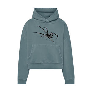 Sudadera con capucha corta de gran gramaje, personalizada con serigrafía, para mujer, con hombros caídos, venta directa de fábrica - Product Image 1
