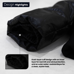TASHU INTERNATIONAL – Blouson matelassé noir en similicuir PU pour femme, style Y2K, col rabattu, fermeture éclair, coupe courte, épais, hiver, manches bouffantes - Product Image 2