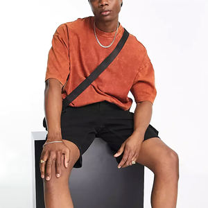 Camiseta de algodón extragrande de estilo urbano con lavado ácido para hombre, ideal para bordado y estampado de logotipos personalizados al por mayor - ¡Gran oferta! - Product Image 4