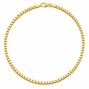 Collar de Cadena de Caja de 4 mm, Chapado en Oro de 14K, Plata de Ley 925, 20 Pulgadas, Unisex, Joyería de Moda al por Mayor, Regalo - Product Image 1