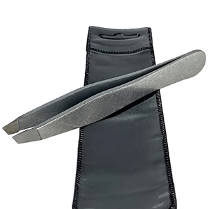 Pince à épiler professionnelle en acier inoxydable durable à pointe inclinée, poignées antidérapantes pour l'épilation de la barbe et des poils du visage, usage domestique - Product Image 1
