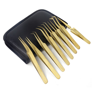 Ensemble de pinces à sourcils plaquées or, pointe fine, outil de maquillage de précision durable, accessoire de beauté moderne pour le soin des sourcils - Product Image 3