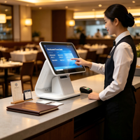 Punto de Venta con Pantalla Táctil Android Windows de 15.6 Pulgadas, con Wi-Fi 6, Bluetooth 5.2, NFC, 4G, Escáner e Impresora para Cafeterías y Tiendas de Abarrotes