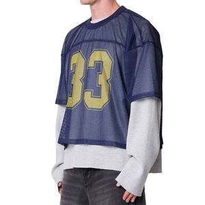Boxy Fit Mesh <b>Polyester</b> Streetwear Sublimation Screen Print Vintage Oversized Football Soccer Jersey <b>Tshirts</b> for Men - Product Image 3
