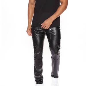 Pantalones de Cuero PU para Hombre, Ropa de Moda de Invierno, Pantalones de Cuero de Cintura Alta con Cremallera, Pantalones de Cuero de Color Sólido - Product Image 3