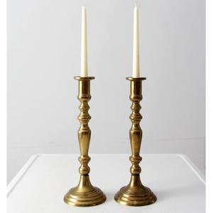 Porte-bougie conique en laiton moderne, bougeoir en laiton pour centre de table de mariage, décoration intérieure - Product Image 1