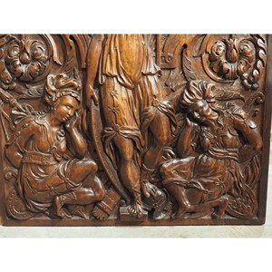 Panel de Relieve Narrativo Tallado a Mano en Madera de Sal - Escultura Artística de Cuentos al por Mayor - Product Image 2