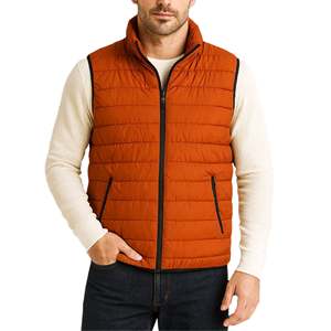 Gilet matelassé léger sans manches pour homme, alternative au duvet, chaud pour l'hiver, coupe-vent à col montant pour l'extérieur - Product Image 1
