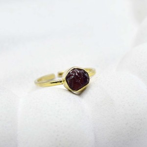 Raw Garnet <b>Adjustable</b> <b>Ring</b> Gold Plated Collet Set Natural Gemstone Handmade January Birthstone <b>Ring</b> Gift for Women - Product Image 1