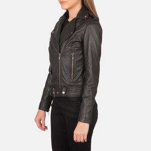 Venta Directa de Fábrica, Chaqueta de Motocicleta de Cuero Sintético para Mujer, Otoño Invierno, Resistente al Viento e Impermeable, Corte Elegante, 100% Poliéster - Product Image 2