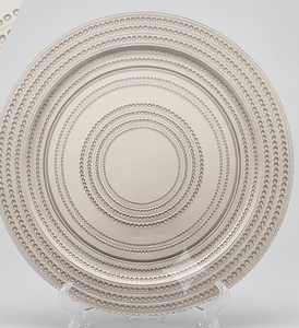 Premium Round <b>Ceramic</b> Charger <b>Plate</b> With Beaded Edge Classic Design For Dining Table Decoration Party Use - Product Image 1