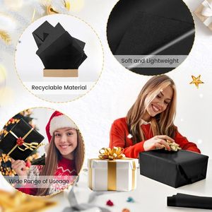 Set di 30 Fogli di Carta Velina Nera 14x20 Pollici per Confezioni Regalo e Lavori Fai-da-Te per Matrimoni, Compleanni e Natale - Product Image 2