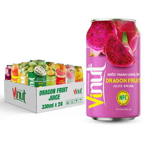 Boisson au jus de fruit du dragon Vinut 330ml NFC en canette, saveur fruitée rose, boisson gazeuse - Product Image 3