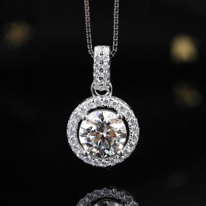 Pendentif double halo en moissanite et argent sterling 925, bijou élégant et étincelant, cadeau pour femme, pendentif de luxe - Product Image 5