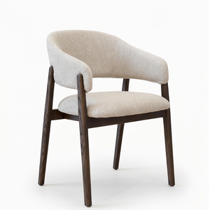 Modern Upholstered Solid Wood Base <b>Armchair</b> with Solid Back and Foam-Filled Seat for Living Room <b>Dining</b> Hotel Apartment Use - Product Image 4