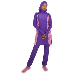 Modest <b>Islamic</b> <b>Swimsuit</b> for Women Front Breathable 2026 OEM Custom 2-Piece High Cut Print Burkini Swimwear Set Full Coverage - Product Image 5
