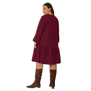 Vestido Midi Floral para Mujer, Vestido Midi Informal con Mangas Abullonadas - Product Image 3