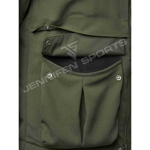 Veste d'hiver classique respirante pour homme, vêtements de chasse sur mesure, toile verte 100% coton, tissu épais, plusieurs poches, capuche - Product Image 4
