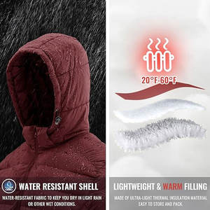 Veste matelassée imperméable à capuche pour homme avec capuche amovible, manteau d'hiver léger et isolé avec 4 poches et poignets élastiques - Product Image 5