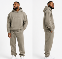 Ensemble de sweat-shirts à capuche d'hiver unisexes de haute qualité avec logo personnalisé, 100% coton, poids lourd 500 g/m², séchage rapide, respirant, streetwear