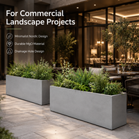 Jardinières rectangulaires longues, style béton moderne, bacs à fleurs durables en fibre-ciment pour la décoration des trottoirs et des balcons