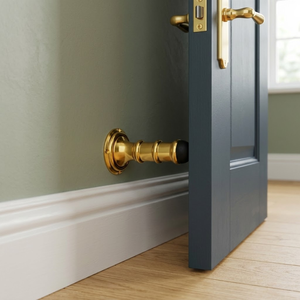 Ensemble de quincaillerie de porte en laiton massif finition antique |   Butée de porte robuste, loquet de sécurité pour bébé, crochet mural et accessoires ménagers durables - Product Image 2