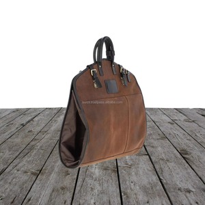 Premium Handmade Leather Weekender Garment Bag Suit Carrier <b>Heavy</b>-<b>Duty</b> <b>Zipper</b> Casual Simple Business Travel Luggage - Product Image 5