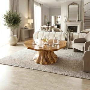 Modern Solid Wood Coffee <b>Table</b> Living Room Handmade Natural Eco-Friendly Durable Decor Unique Design - Product Image 2