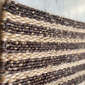 Personalized Braided Jute Rug – Hand-Knitted Loop Design, Golden Brown - Product Image 5