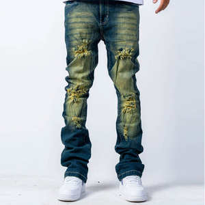 Jeans Ajustados Rotos para Hombre, Pantalones Vaqueros Desgastados, Moda Urbana, Pantalones Casuales Ajustados, Ropa Moderna y Elegante - Product Image 1