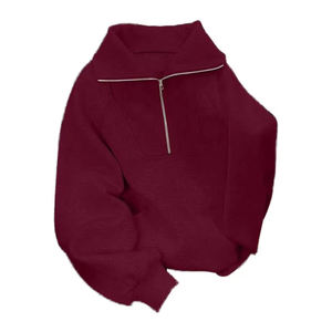 Sweat-shirts à capuche pour femmes de haute qualité, neufs, avec logo personnalisé, fermeture éclair quart de tour, en coton uni, coupe oversize. - Product Image 1