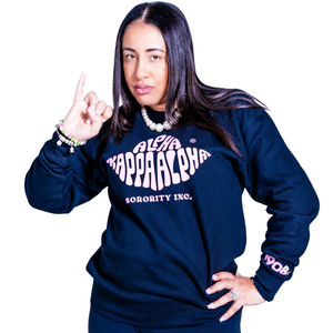   Sudadera Unisex con Letras y Gráficos Azul Marino, Cuello Redondo, Manga Larga, Estilo Casual, Forro Polar, Ropa Urbana, Personalizable para Hermandades - Product Image 1