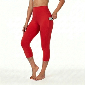 Leggings pour femmes à taille haute élastique avec poches latérales, légers, en polyamide respirant, vêtements de sport pour la salle de sport, leggings d'entraînement - Product Image 2
