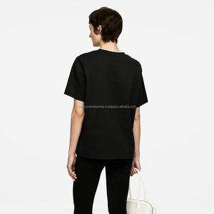 Vêtements pour femmes LOGO personnalisé vente en gros de haute qualité 100% coton grande taille femmes hauts courts côtelé ajusté blanc imprimé T-shirt - Product Image 5