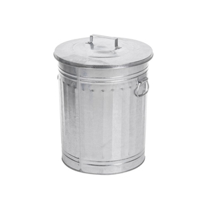 Poubelles rondes en fer galvanisé en gros avec poignée et couvercle, structure autoportante, pour intérieur et extérieur, en promotion - Product Image 1