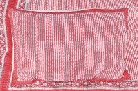 Couverture matelassée en coton rayé rose Silkgram, bordure florale, décoration intérieure traditionnelle indienne faite à la main, 300 fils, toutes saisons