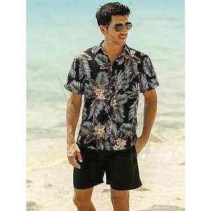 Camisa Hawaiana para Hombre, Manga Corta, con Botones, Ecológica, Transpirable, Informal, Veraniega, Tropical, para la Playa, Aloha, Hawái, Fiesta, Vacaciones - Product Image 6