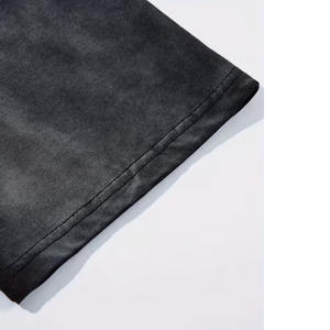 Camisetas de hombre personalizadas de algodón 100% de 240 g, con lavado a la piedra, lavado ácido y pintado en negro, lisas, oversize, vintage, antiarrugas, cuello redondo - Product Image 5