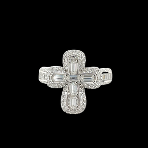 Moissanite Cross <b>Ring</b> Iced Out Pave Baguette <b>Stone</b> Religious Jewelry Luxury Statement <b>Ring</b> Gift <b>for</b> <b>Men</b> Women - Product Image 4