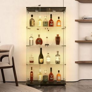 Vetrina e Armadio Espositivo in Vetro Temperato con Luci a LED, Vari Colori, con Serrature per Vino e Archiviazione Documenti - Product Image 5