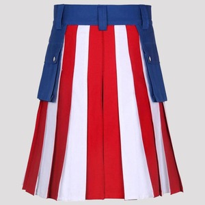 Kilt écossais traditionnel unisexe noir et bleu marine, style utilitaire hybride moderne, pour cosplay et fêtes, modèle Echo - Product Image 6