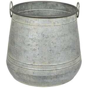 Rustic Galvanized Metal Rectangular Planter with Handle Durable Lightweight Outdoor Planter for <b>Garden</b> Use - Product Image 3